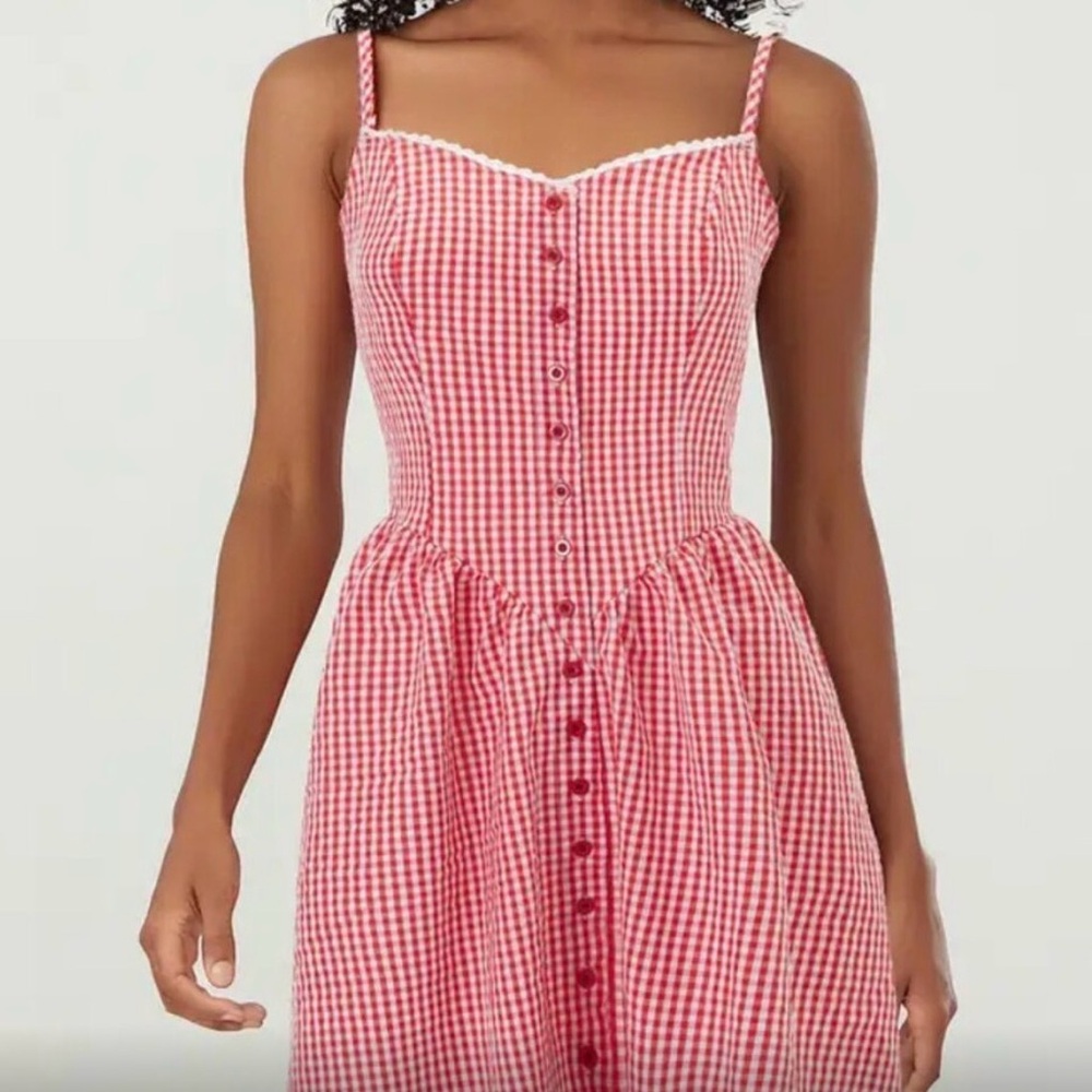 Red Gingham Mini Dress